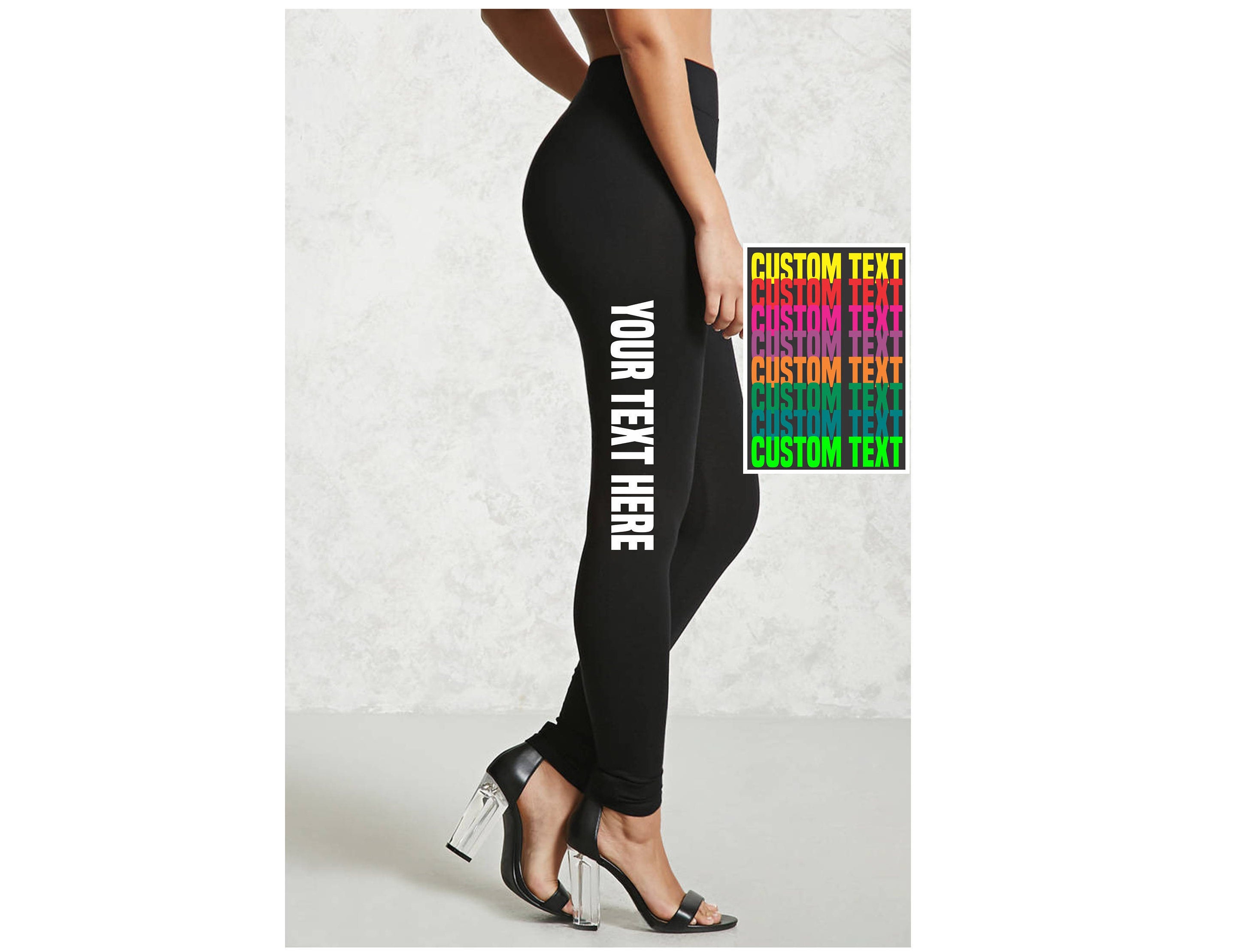 Personalised Girls Black Diamante Leggings