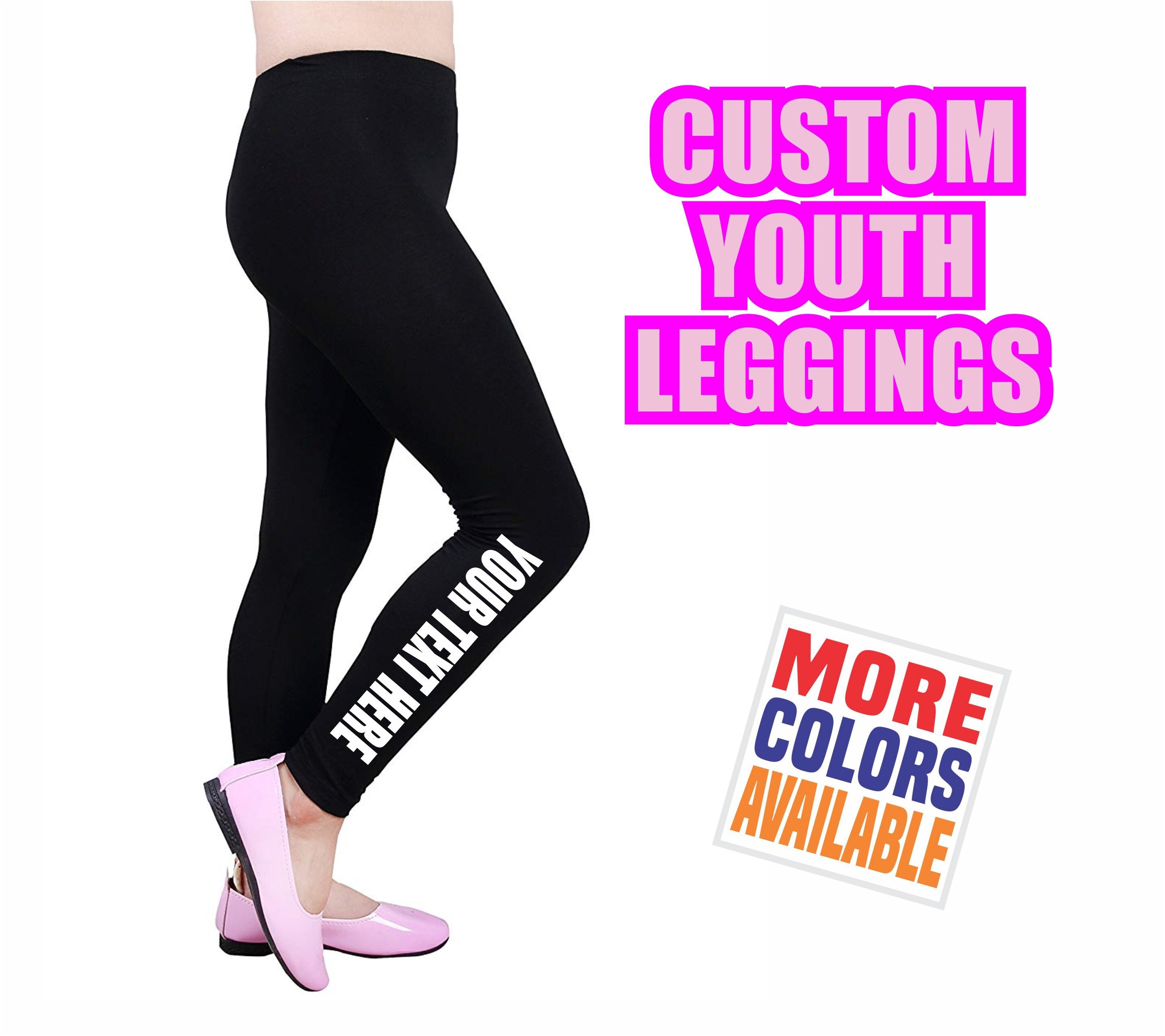 Custom Text Yoga Pants . Custom Black Fold Over Yoga Pants With