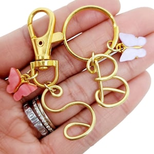 Gold hotsell monogram keychain