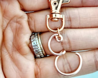 Initial keychain, custom initial keychain, rose gold keychain, Keychain, custom keychain, keychain charm, gold initial keychain