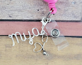 Custom badge charm, badge reel, badge charm, nurse badge reel, nurse accessories, badge reel charm, badge reel charms, stethoscope charm