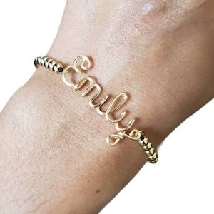 CUSTOM NAME BRACELET, name bracelet, Personalized Name bracelet, custom Wire name bracelet, Wire Name Necklace, custom beaded  bracelet
