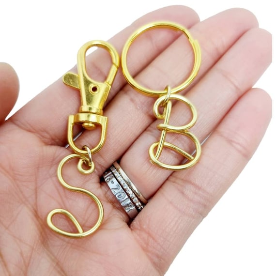 Initial keychain, custom initial keychain, rose gold keychain, Keychain, custom keychain, keychain charm, gold initial keychain