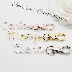 Custom Name Keychain, custom name keychain, Name keychain, Purse charm, Keychain, Personalized Gifts, Wire Name Keychain, valentines gift