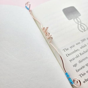Aangepaste naam bladwijzer, naam bladwijzer, bladwijzer, draad naam bladwijzer, zilveren bladwijzer, gouden bladwijzer, cadeau voor lezers, cadeau voor boekenliefhebbers