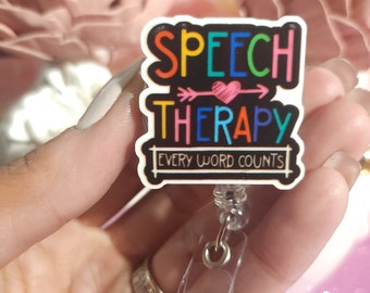 Speech Therapist badge reel, nurse badge reel, speech therapy badge reel, ST badge reel