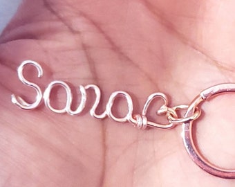 Custom Name Keychain , custom name keychain, Name keychain, Purse charm, Keychain, Wire Name Keychain, gifts for valentines day