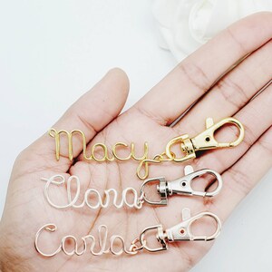 Personalized gold name Keychain for women, sweet sixteen gift for girls, first car gifts, any name, name, custom name rose gold keychain image 9