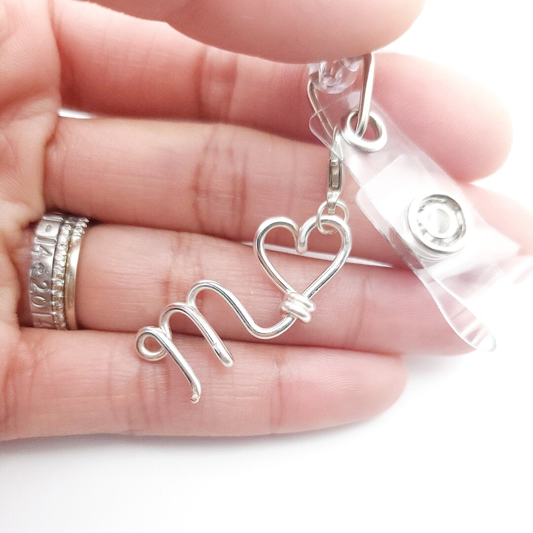 Custom Badge Charm, Custom Initial Badge Reel, Badge Charm, Nurse Badge