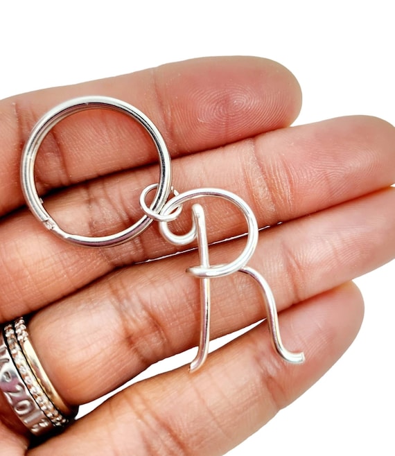 Initial keychain, custom initial keychain, rose gold keychain, Keychain, custom keychain, keychain charm, gold initial keychain