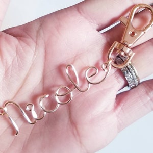 Custom Rose gold Name Keychain, custom name keychain, rose gold Keychain, Personalized Name Gifts, Wire Name Keychain, name keychain