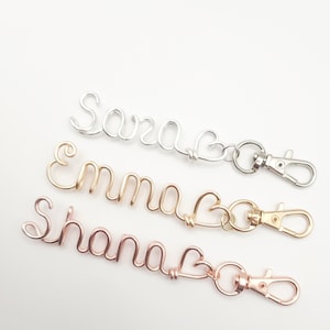 Custom Name Keychain , custom name keychain, Name keychain, Purse charm, Keychain, Wire Name Keychain, gifts for valentines day