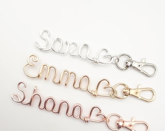 Custom Name Keychain , custom name keychain, Name keychain, Purse charm, Keychain, Wire Name Keychain, gifts for valentines day