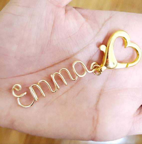 Custom Name Keychain with Heart Clasp, Name keychain, Purse charm, Custom name Keychain, Keychain, Personalized Gifts, valentines gift