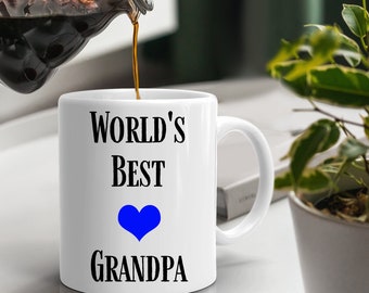 Weltbester Opa blaues Herz Kaffeetasse Geschenk