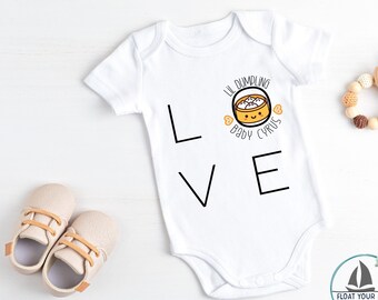 Lil Dumpling Personalized Name Short Sleeve Infant Baby Bodysuit Custom Name Chinese Dimsum Lover Baby Outfit Asian Foodie Baby Shirt