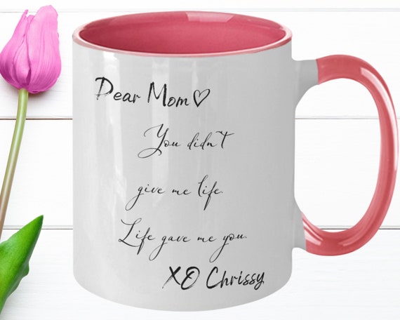 Pink Xoxo Brush Stroke Personalize Name Coffee Mug