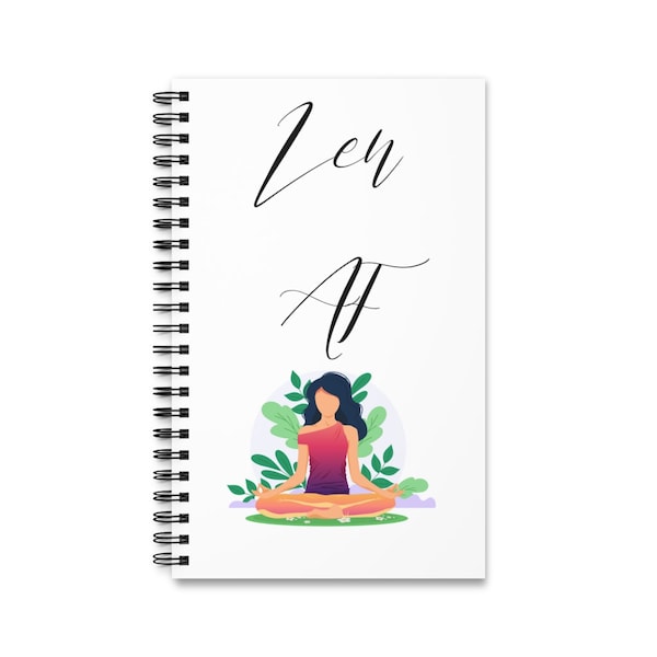 Personalized "Zen AF" Yoga Meditation Blank Spiral Journal | Custom Name Notebook For Women, Girls, Females - Present For Her, Mum, Friend