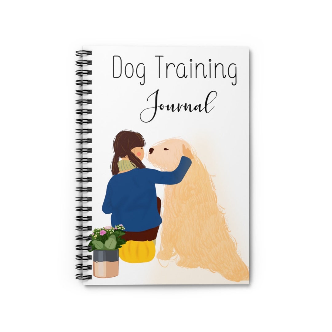 Dog Training Journal Spiral Notebook Ruled Line Blank Diary Puppy