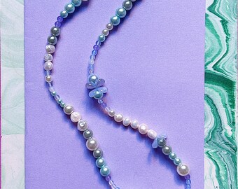 Blue Hues - Pearly Necklace