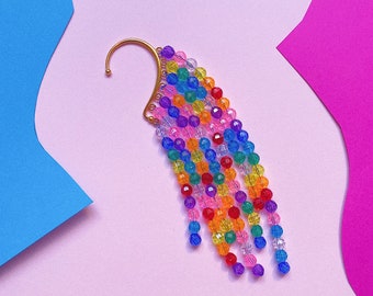 Rainbow Bead Ear-Cuff