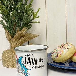 Christmas shark mug, kids coco mug, Christmas camp mug, shark Christmas cup, shatterproof kids mug image 2