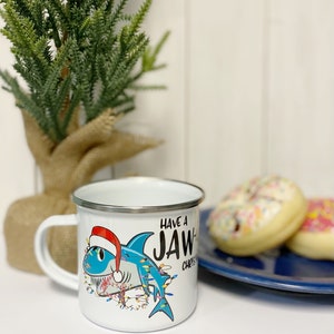 Christmas shark mug, kids coco mug, Christmas camp mug, shark Christmas cup, shatterproof kids mug image 4