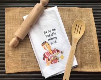 Tea towel, funny kitchen towel, for my next trick, kitchen towel, microfiber towel