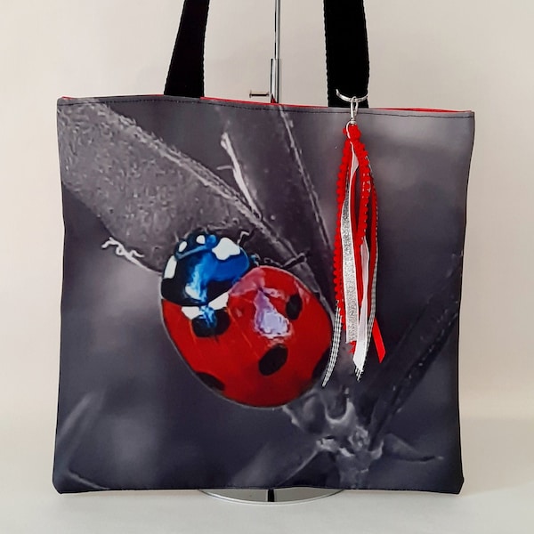 Tote bag impression photo sur toile impression coccinelle