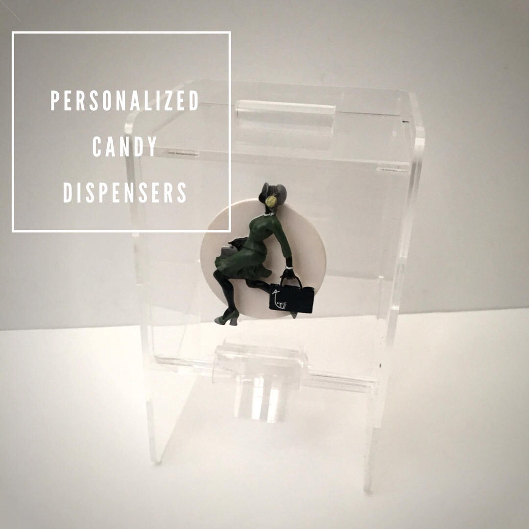 Personalized Clear Candy Dispenser Etsy