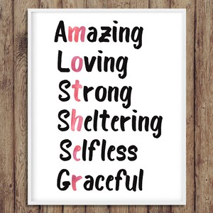 Mother Meaning, instant download, digital file, gift for mom, artwork, printable, decor, custom, wall art, mothers day gift, gift for mother