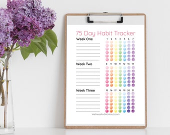 Editable Rainbow Printable Habit Tracker/Fitness Tracker/Digital Print. Weight Loss Tracker, Workout Planner, Book Tracker & Water Tracker.
