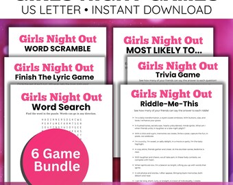 Girls Night Games Bundle, Ice Breaker Games, Galentines Gang, Galentines Games, Ladies Night Games, Girls Weekend Games, Sleepover Games