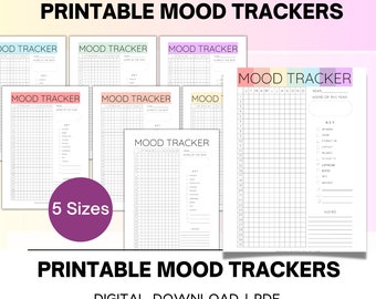 Mood Tracker, Mood Journal, Mood Tracker Printable, Mood Tracker Digital Download, Digital Mood Tracker, Monthly Mood Tracker, Anxiety Log