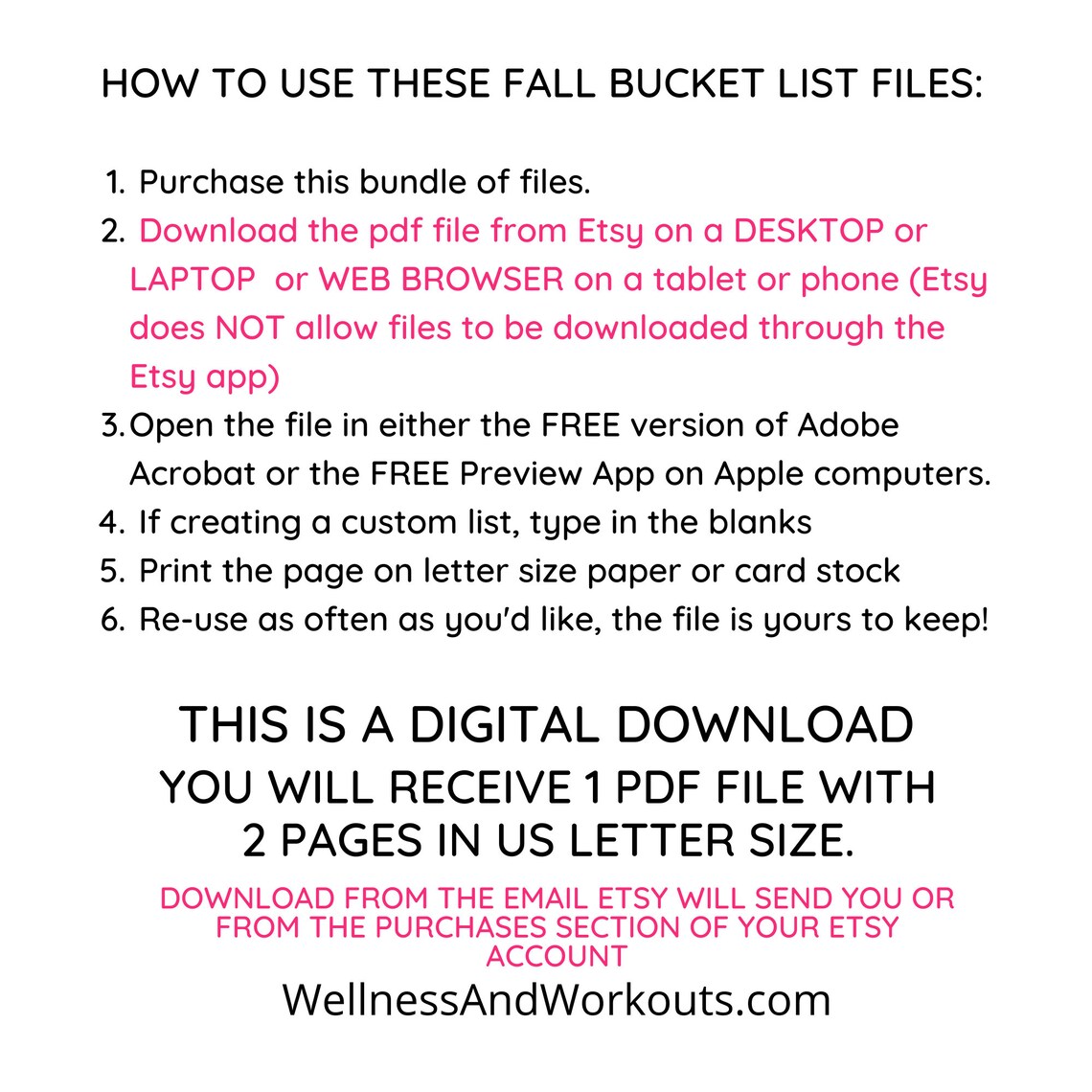 Winter Bucket List, Bucket List Printable, Bucket List Template, Custom ...