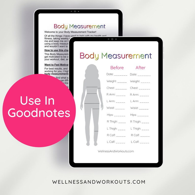Body Measurement Tracker Bundle, Body Progress Tracker, Weight and ...