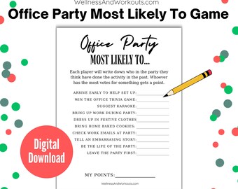 Office Party Most Likely To Game, Office Party Game, Office Game Night, Group Games, Office Party Printable Games, Games for Adults, PDF