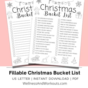 Christmas Bucket List, Bucket List Printable, Bucket List Template, Custom Bucket List, Christmas Activities, Christmas Planner, Bucket List