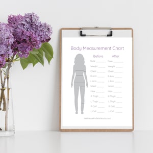Body Measurement Tracker/Weight Loss Tracker/Fitness Journal/Progress Tracker for help with Weight Loss, Body Sculpting, fitness motivation