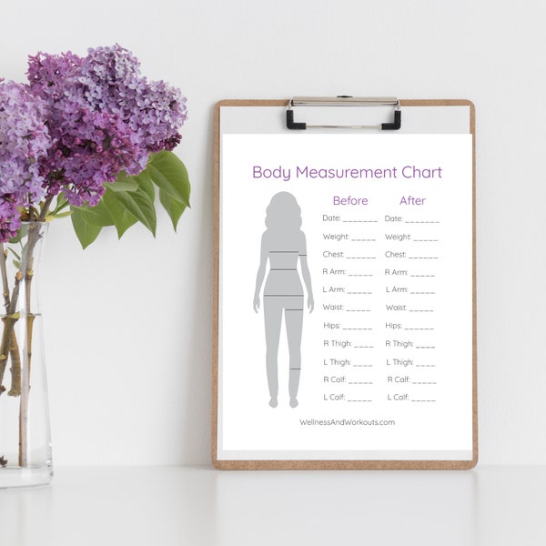 Body Measurement Tracker/Weight Loss Tracker/Fitness Journal/Progress Tracker for help with Weight Loss, Body Sculpting, fitness motivation