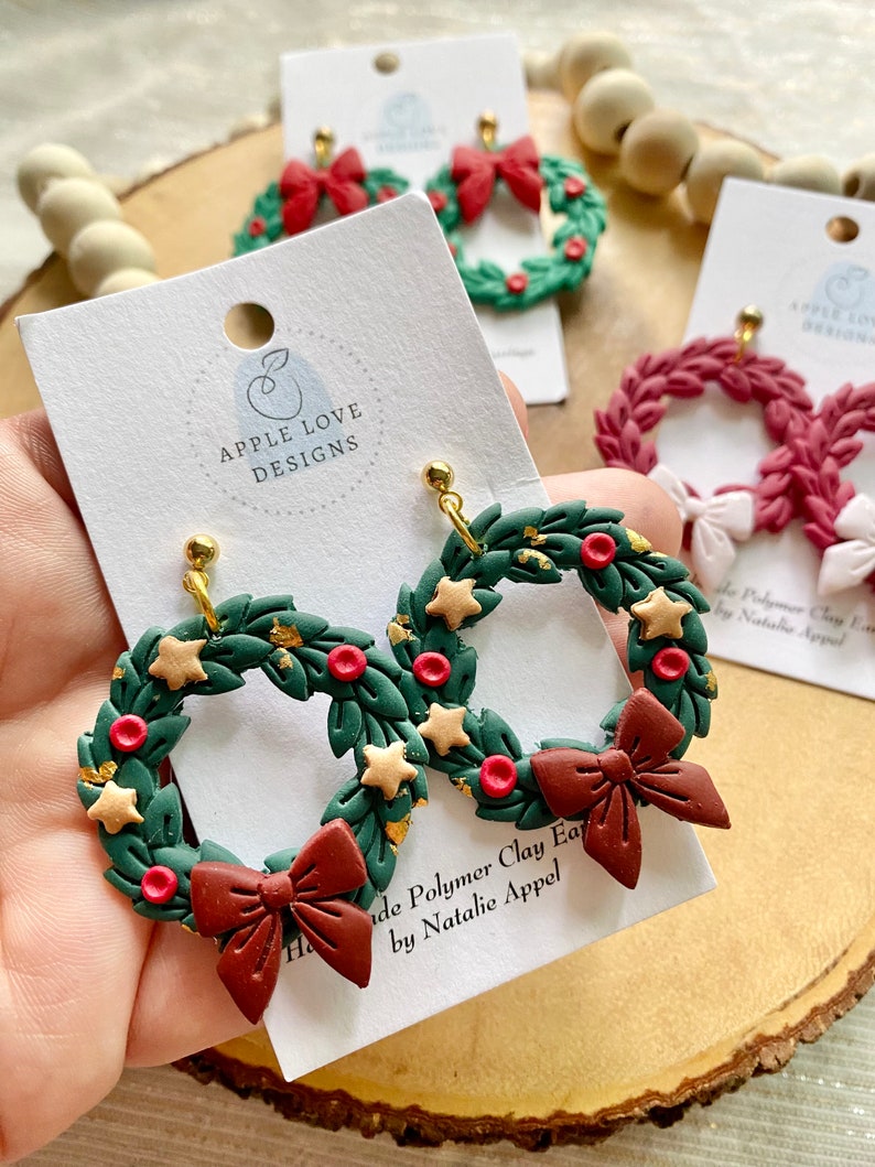 Holiday Wreath Dangle Earrings