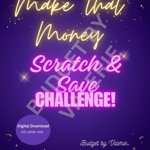 Make That Money Scratch &Save Challenge Digital Download, Savings Challenge book