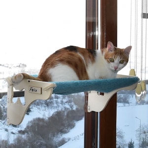 Katzenfensterstange, Katzen Fensterplatz, Katzenhängematte, Katzenfensterbett, Holzkatzenregale, Moderne Katzenmöbel