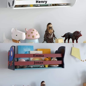 Etagère murale en bois pour enfant, étagère flottante en bois, étagère flottante en bois personnalisable et étagère