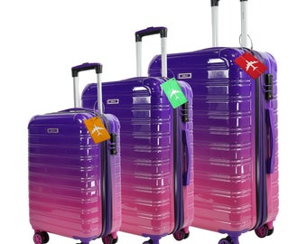 Expandable Carry-On Luggage - with Personalizable Aluminum Luggage Tag - Hard-Shell Suitcase Trolley Made of ABS+PC with TSA Lock