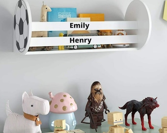 Personalisiertes Kinder Bücherregal, Aufhängbares Kinderbuchregal aus Holz, Dekoratives Kinderregal aus Holz zum Aufhängen, Lagerung Regale