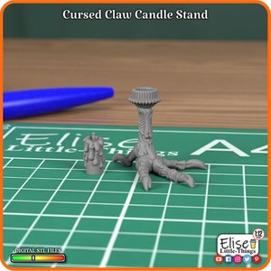 1:12 Cursed Claw Candle Stand, 3D Printable Dollhouse Decor, Halloween High Quality STL Files for 3D Printing Collectable by Elise Little-Things