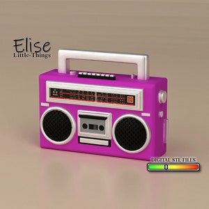 1:12 High-Quality Digital STL File of Boombox Radio for 3D Printing Dollhouse Decor