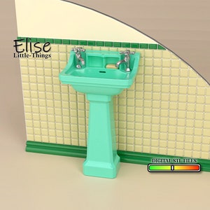 1:12 Sink Kit, 3D Print Dollhouse Bathroom, High Quality STL Files for 3D Printing Miniature