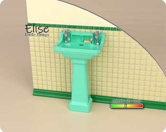3D Print Dollhouse Bathroom Sink Kit, 1:12 Scale (STL Files)